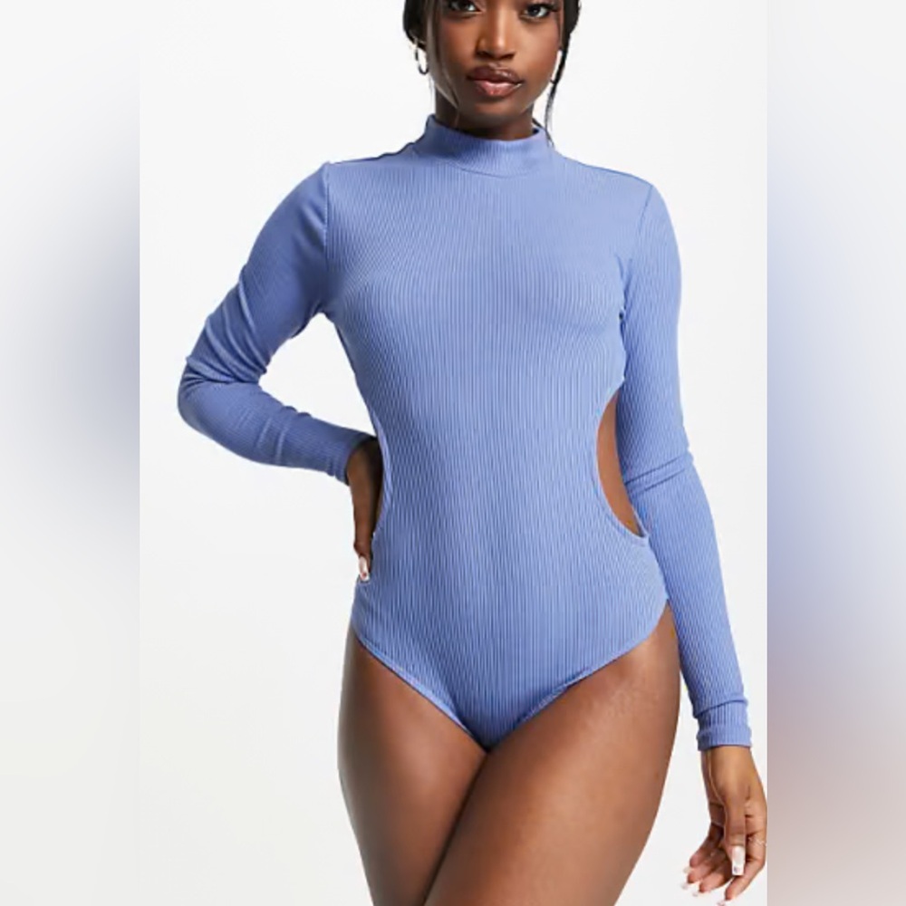 TopShop Blue Long Sleeve Bodysuit